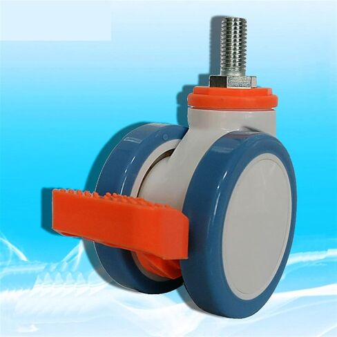 M12x25 Screw 3-inch Double-chip Wheel Casters, Double Bearing Cart Pulley 2Pcs(with Brake) in Saudi Arabia