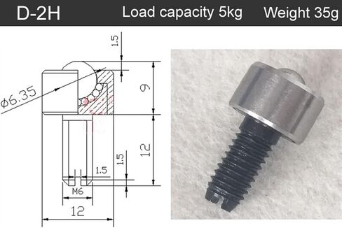 عجلات الكرة العليا عالية السرعة ذات السرعة العالمية مع معدات الحمل العالية المسمار 1pcs (D-6H) in Saudi Arabia