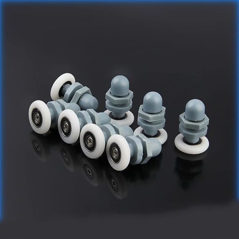 أحادية القضيب على مستقيم ABS البلاستيك العجلة العجلة الدش المقصورة انزلاق بكرات الباب الزجاجي 8pcs (23 ملم) in Saudi Arabia