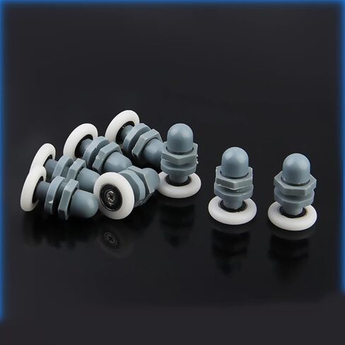 أحادية القضيب على مستقيم ABS البلاستيك العجلة العجلة الدش المقصورة انزلاق بكرات الباب الزجاجي 8pcs (23 ملم) in Saudi Arabia