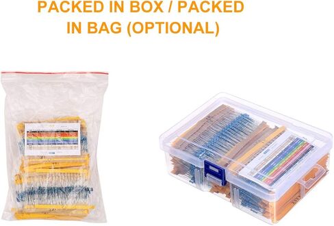 طقم المقاوم ، 2600pcs 130 قيم مقاوم Kit 0.25W مقاوم مجموعة مجموعة مقاوم للأفلام المعدنية للمشاريع الإلكترونية DIY in Kuwait