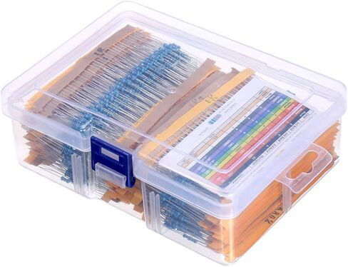 طقم المقاوم ، 2600pcs 130 قيم مقاوم Kit 0.25W مقاوم مجموعة مجموعة مقاوم للأفلام المعدنية للمشاريع الإلكترونية DIY in Kuwait