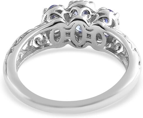 Amethyst Ring Sterling Silver Rings Women in Platinum Plating Crystal Stone Unique Trendy Jewelry Birthday Gifts for Women Size - 7 in Kuwait