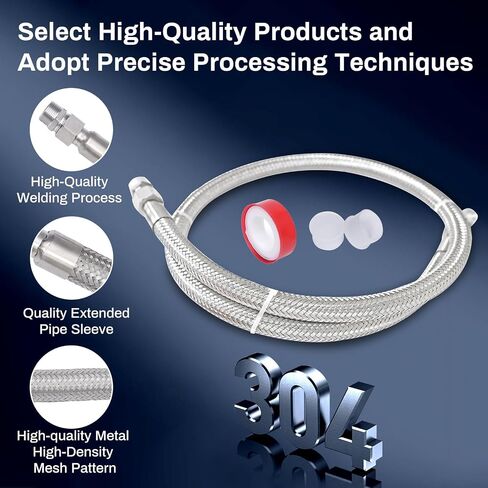 Industrial Grade Compressor Jumper Hose, 3/4" NPT Male x 20" Length, Upgraded Flexible Compressor Hose,Resistant To High Temperature And High Pressure 750°F&450PSI in Saudi Arabia