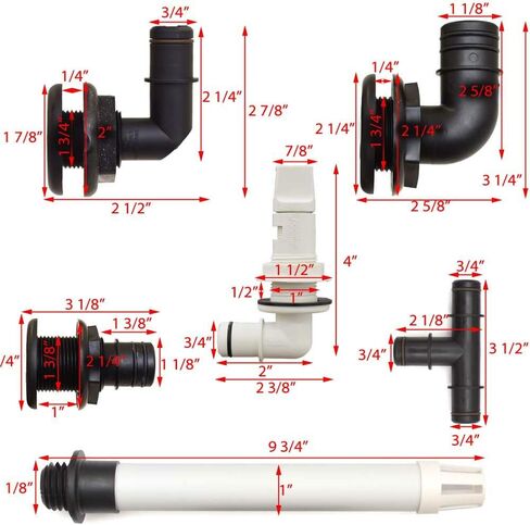 Flow Rite FX Boat Livewell Hoses Kit (Black, Plastic, 1 inches OD / 0.75 inches ID, 11.69 pounds, 1) in Saudi Arabia