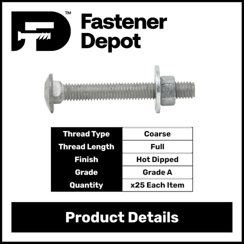 1/2 "-13 × 4-1/2" (25 حزمة) مجموعة الترباس المجلفنة من الدرجة 307A ، تشمل 1/2 "غسالات مسطحة (25 جهاز كمبيوتر) و 1/2"-13 من صواميل سداسية (25 قطعة) ، تراجع ساخن مجلفن للاستخدام الخارجي من قبل مستودع الثابت ، LLC in Saudi Arabia
