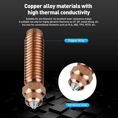 ترقية السيراميك الساخن لفيلم Elegoo Centauri Carbon Hotend Print Head End Hot With 0.4 مم عنصر تسخين فوهة الصلب بطابعة Elegoo Centauri/Centauri 3D (فوهات) in Kuwait