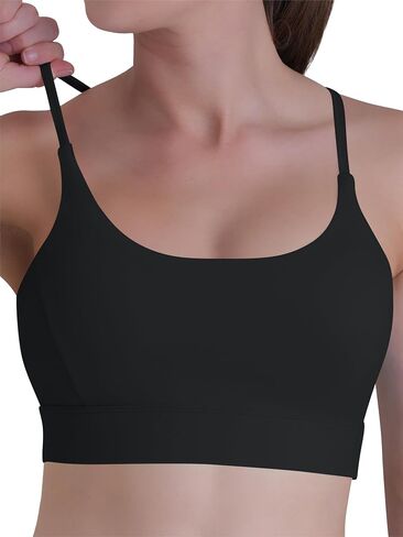 Bowknot Strappy Sports Bra for Women-U-Neck High Impact Workout Cami Top مع حشو مدمج in Kuwait