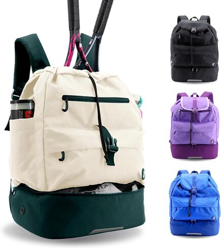 J World Ace 2 Dracket Tennis Backpack for Women Men. تنس الريشة كيس المخلل. كيس الصالة الرياضية للأطفال مع مقصورة الأحذية in Kuwait