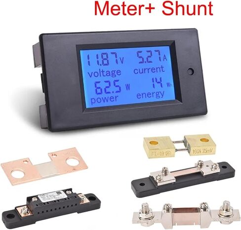 20A/50A/100A Digital Meter DC 6.5-100V Voltmeter Ammeter 4 في 1 DC الجهد الكهربائي كاشف الطاقة Amperimetro Shunt 1PC (Meter FL-2B 300A) in Saudi Arabia