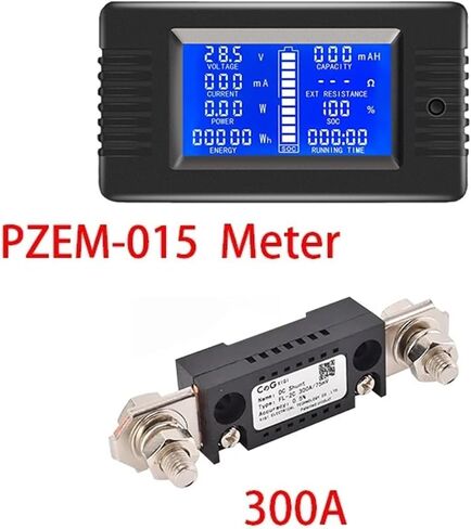 20A/50A/100A Digital Meter DC 6.5-100V Voltmeter Ammeter 4 in 1 DC Voltage Current Power Energy Detector Amperimetro Shunt 1Pcs(Meter FL-2B 300A) in Saudi Arabia