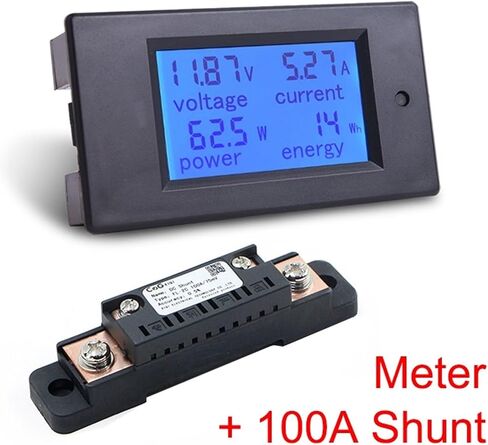 20A/50A/100A Digital Meter DC 6.5-100V Voltmeter Ammeter 4 in 1 DC Voltage Current Power Energy Detector Amperimetro Shunt 1Pcs(Meter FL-2B 300A) in Saudi Arabia