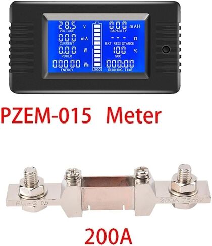 20A/50A/100A Digital Meter DC 6.5-100V Voltmeter Ammeter 4 in 1 DC Voltage Current Power Energy Detector Amperimetro Shunt 1Pcs(Meter FL-2B 300A) in Saudi Arabia