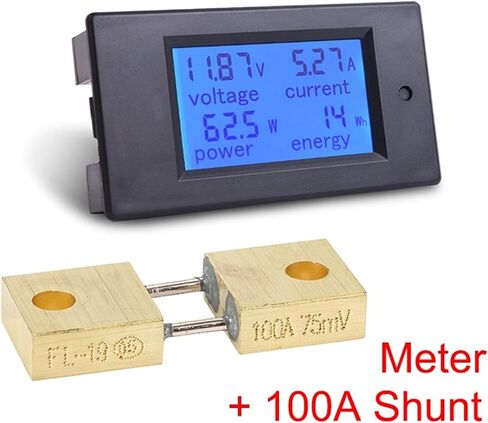 20A/50A/100A Digital Meter DC 6.5-100V Voltmeter Ammeter 4 في 1 DC الجهد الكهربائي كاشف الطاقة Amperimetro Shunt 1PC (Meter FL-2B 300A) in Saudi Arabia