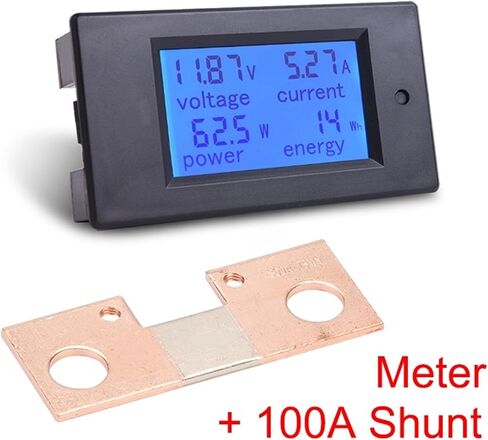20A/50A/100A Digital Meter DC 6.5-100V Voltmeter Ammeter 4 in 1 DC Voltage Current Power Energy Detector Amperimetro Shunt 1Pcs(Meter FL-2B 300A) in Saudi Arabia