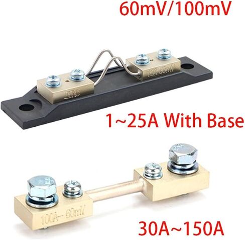 FL-2D DIN43703 1A 5A 10A 25A 30A 50A 100A 150A 60MV 100MV للمقياس الحالي للمقاوم النحاسي DC Shunts مع تحويلة قاعدة 5pcs (2A مع قاعدة ، 60mV (معيار)) in Saudi Arabia