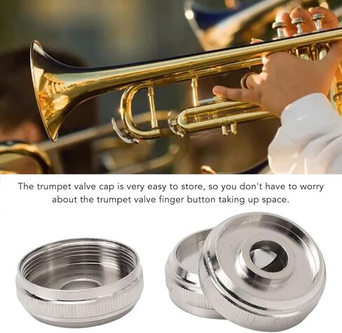 Trumpet Valve Caps, 3Pcs Trumpet Valve Finger Buttons Piston Button Cap Screw Trumpet Accessories Metal Silver Screw Piston(Bottom) in Saudi Arabia