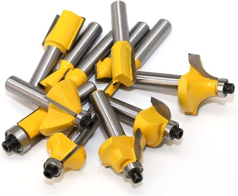 Router Bit Set Wood Carbide 8mm Shank Woodworking Trimming Engraving Carving Tools 12Pcs in Saudi Arabia