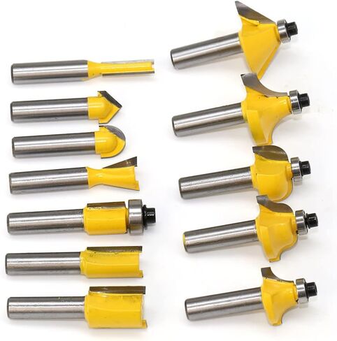 Router Bit Set Wood Carbide 8mm Shank Woodworking Trimming Engraving Carving Tools 12Pcs in Saudi Arabia