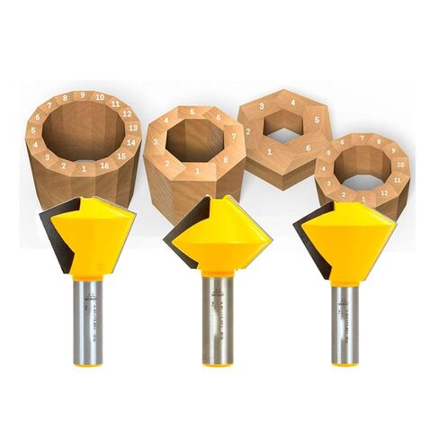 Bit Bird Mouth Router Bit Set - 6/8/12 and 16 Sided 1/2 Shank 3Pcs in Saudi Arabia