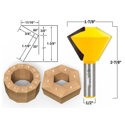 Bit Bird Mouth Router Bit Set - 6/8/12 and 16 Sided 1/2 Shank 3Pcs in Saudi Arabia