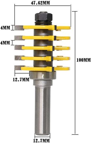 Adjustable Box Finger Joint Bits Tools with 5 Individual Finger 8mm 1/2 Inch 1Pcs(34mm) in Saudi Arabia