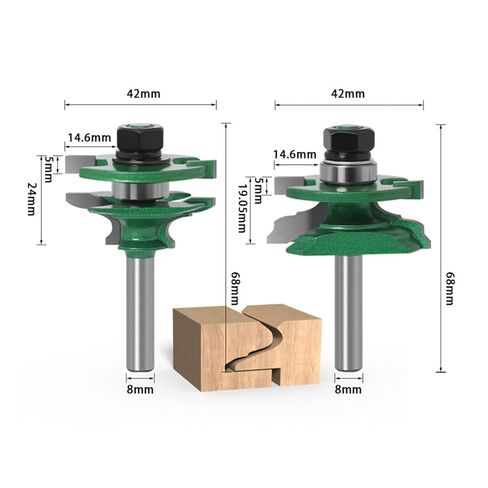 Raised Panel Cabinet Door Router Bit Set 8/12mm Shank 2 Bit Woodworking Woodworking Router Bits 1Pcs(8 MM) in Kuwait