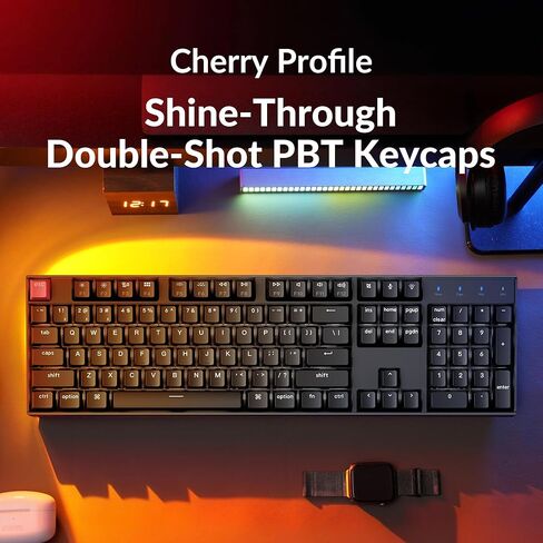 Keychron K10 Full Size Layout White LED Backlit Hot-Swappable Mechanical Keyboard for Mac Windows, Multitasking 104-Key Bluetooth Wireless/USB Wired Computer Keyboard with Gateron G Pro Brown Switch in Saudi Arabia