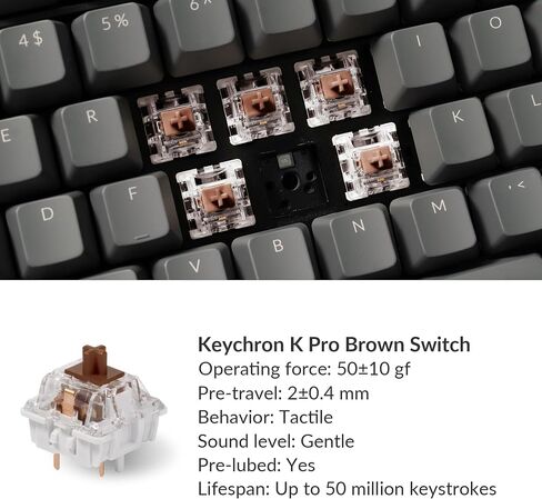 Keychron K10 Full Size Layout White LED Backlit Hot-Swappable Mechanical Keyboard for Mac Windows, Multitasking 104-Key Bluetooth Wireless/USB Wired Computer Keyboard with Gateron G Pro Red Switch in Kuwait
