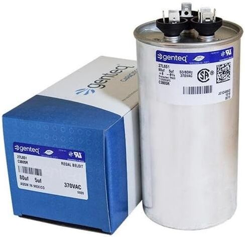 GE - 80 + 5 UF MFD X 370 VAC Genteq استبدال المكثف المزدوج جولة # C3805R / 27L651 in Kuwait