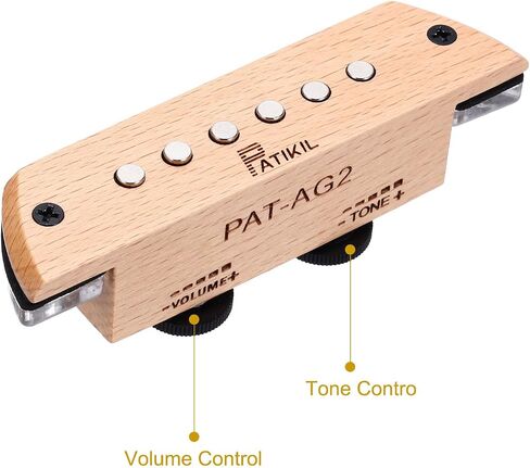 PATIKIL Acoustic Guitar Pickup, Passive Guitar Pickups Volume Timbre Control in Saudi Arabia