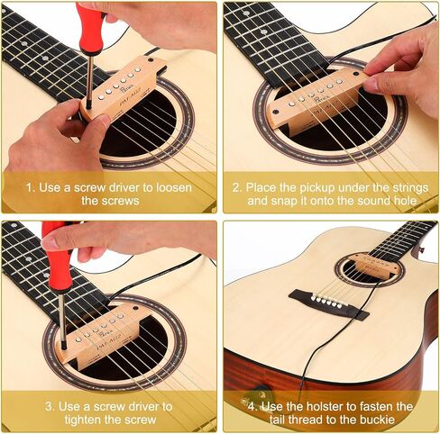 PATIKIL Acoustic Guitar Pickup, Passive Guitar Pickups Volume Timbre Control in Saudi Arabia