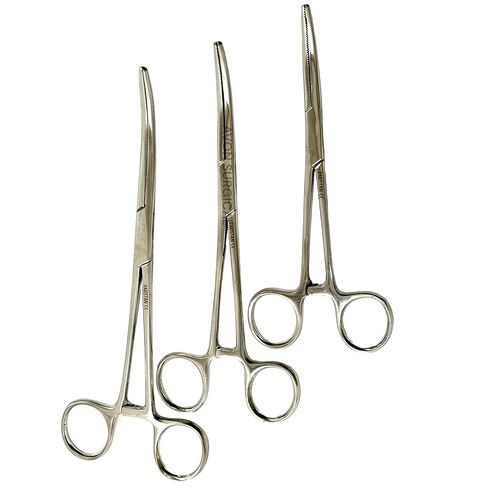 6" + 8" + 10" Ratchet Locking Mechanism Hemostat Forceps Clamps Serrated Jaws - Autoclavable - Stainless Steel in Kuwait