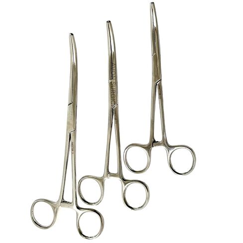 6" + 8" + 10" Ratchet Locking Mechanism Hemostat Forceps Clamps Serrated Jaws - Autoclavable - Stainless Steel in Kuwait