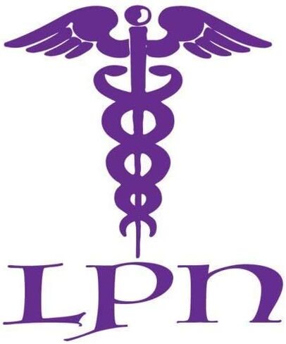 ممرضة شارات - الأرجواني LPN فينيل ملصق Caduceus in Saudi Arabia