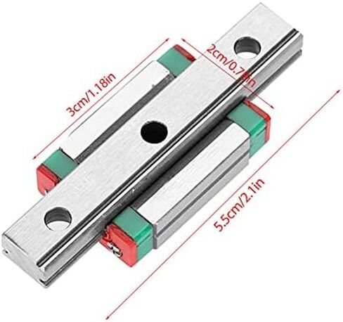 LML9B 9mm Linear Rail Mini Bearing Steel Guide Rail Slide Rail+ Slide Block Variety Length (55mm) in Saudi Arabia