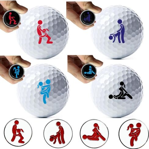 8 PCS Golf Ball Marker أداة مخصصة للرجال ، مخصصة مخصصة للبالغين غولف الكرة العلامة Stamper مع ختم الحبر 4 ، 4 علامات in Saudi Arabia
