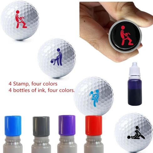 8 PCS Golf Ball Marker أداة مخصصة للرجال ، مخصصة مخصصة للبالغين غولف الكرة العلامة Stamper مع ختم الحبر 4 ، 4 علامات in Saudi Arabia