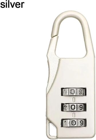 3 Dial Digit Combination Code Lock Travel Luggage Backpack Zipper Padlock Lock of Locker Mini Password Lock 1Pcs(Silver) in Saudi Arabia