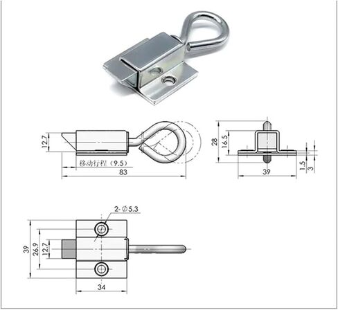 Plug Pull Automatic Spring Industrial Linkage Self-Locking Sliding Door Bolts 1Pcs(Positive Direction) in Saudi Arabia