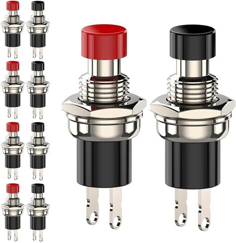 10pcs 7mm 3V-6V-12V-24V-230V/1A Prewired Mini Momentary Push Button,SPST Nomal Open ON/Off 2 Pin Round Button for Model Railway Hobby in Saudi Arabia