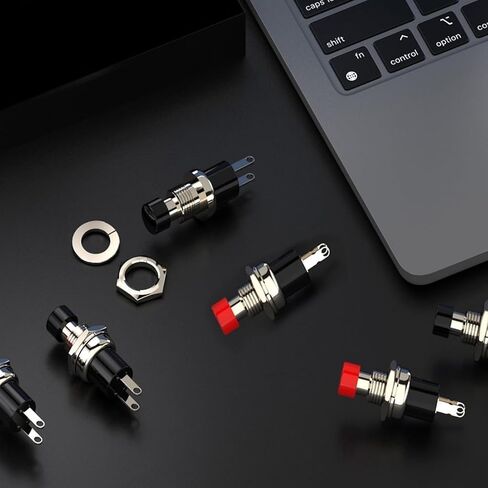10pcs 7mm 3V-6V-12V-24V-230V/1A Prewired Mini Momentary Push Button,SPST Nomal Open ON/Off 2 Pin Round Button for Model Railway Hobby in Saudi Arabia