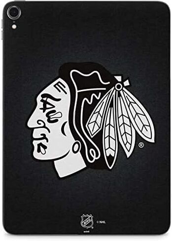 Skinit Skinit Tablet Skin متوافق مع iPad Pro 11in M4 (2024) - تصميم NHL Chicago Blackhawks للخلفية السوداء المرخصة رسميًا in Saudi Arabia