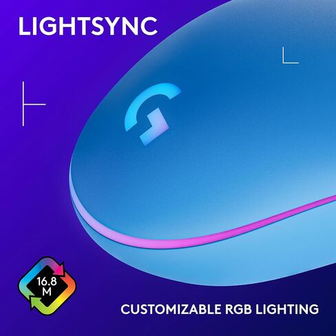 Logitech G203 Wired Gaming Mouse - Black | LIGHTSYNC RGB, On-Board Memory, 6 Programmable Buttons, Compabile with PC/Mac in Kuwait