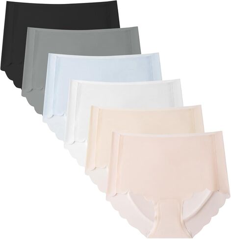 Women's Soft Briefs Panties No Show Ultra Thin Ice Silk Underwear 6 Pack in Saudi Arabia