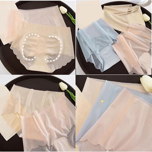Women's Soft Briefs Panties No Show Ultra Thin Ice Silk Underwear 6 Pack in Saudi Arabia