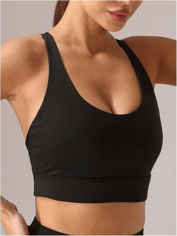 Oyoangle Womens مصبوب كأس الرياضة حمالات الصدر عالية y مرة أخرى التأثير على حمالات الصدر الرياضية للنساء تجريب الصالة الرياضية صدرية اليوغا in Saudi Arabia