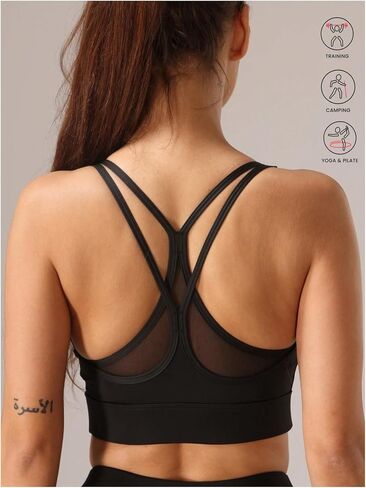 Oyoangle Womens مصبوب كأس الرياضة حمالات الصدر عالية y مرة أخرى التأثير على حمالات الصدر الرياضية للنساء تجريب الصالة الرياضية صدرية اليوغا in Saudi Arabia