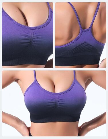 Women’s Ribbed Seamless Sports Bra with Strappy Back and Scoop Neck for Yoga and Everyday Wear in Saudi Arabia