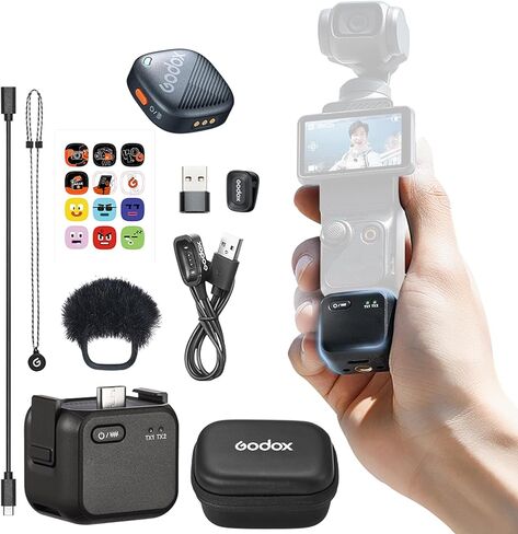Godox Cube-Op3 اللافاني اللافالير لافالييه ل DJI Osmo Pocket 3 ، إلغاء الضوضاء ، عمر البطارية 10 ساعات ، ميكروفون لاسلكي صغير للكاميرا/iPhone/Android ، VLOG ، البث المباشر (OP3) in Kuwait